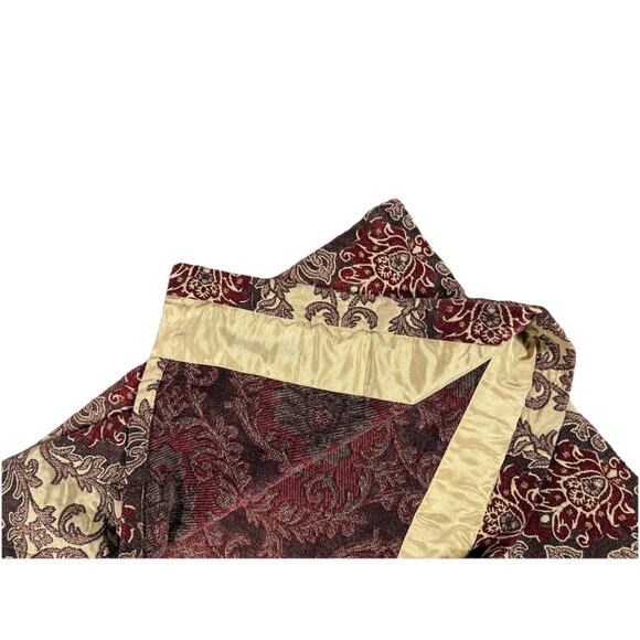 Pair Tapestry Rug Print Curtains Panels Drapes Long 82 Red Tan Brown Luxury Home - Picture 5 of 6